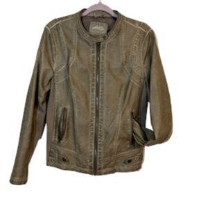 Shelby Retro Leather Jacket L Brown Moto Structured Neutral Western‎ Biker 80s